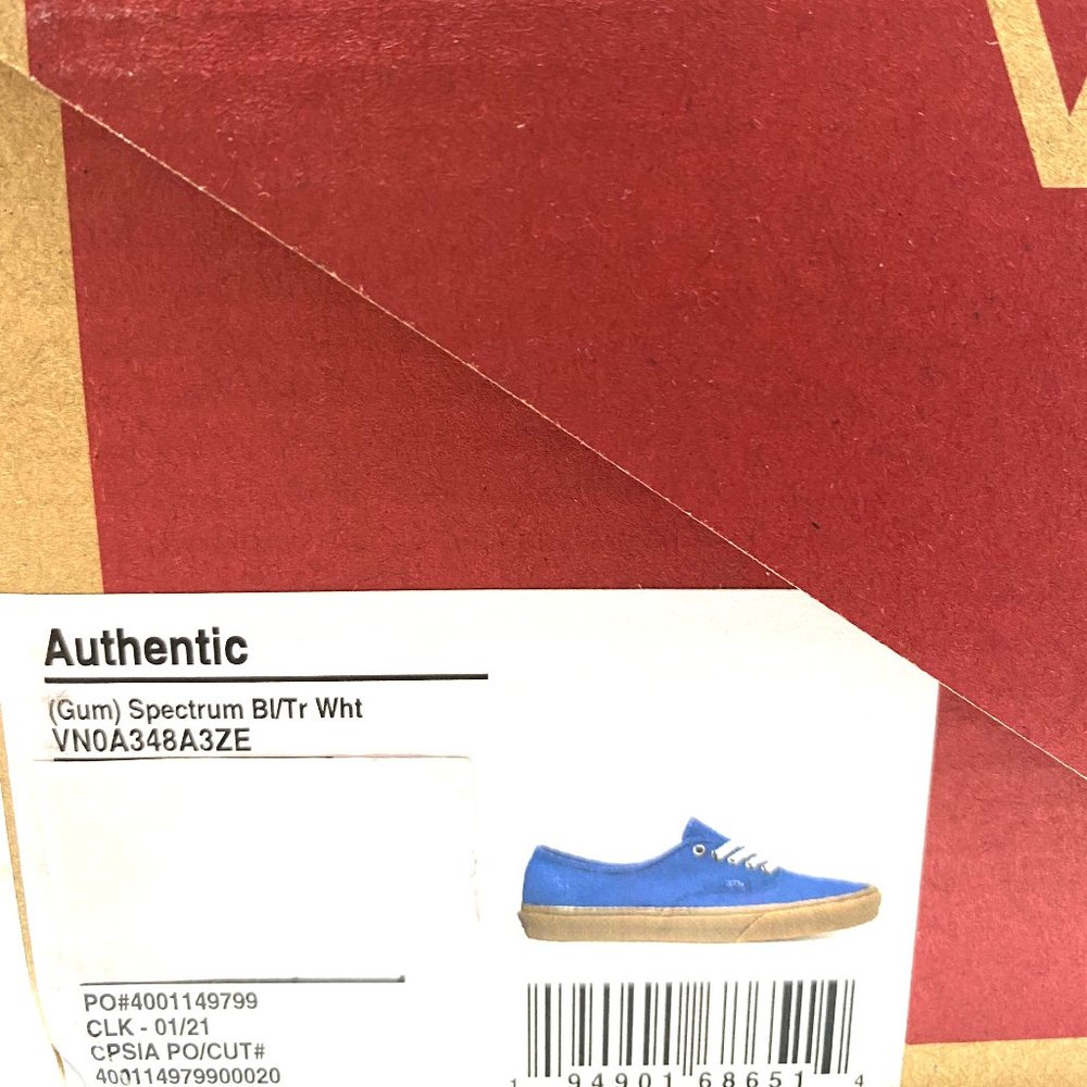 🌿Sale🌿 Vans Authentic Gum Spectrum Blue Canvas Sneakers Men's Size VN0A348A3ZE - Picture 11 of 11